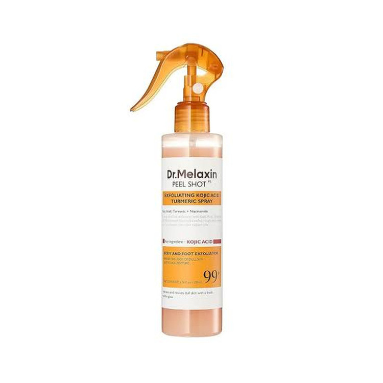 اسپری لایه بردار صورت دکتر ملاکسین مدل Exfoliating Kojic Acid مناسب برای پوست مختلط و چرب وزن 200 گرم