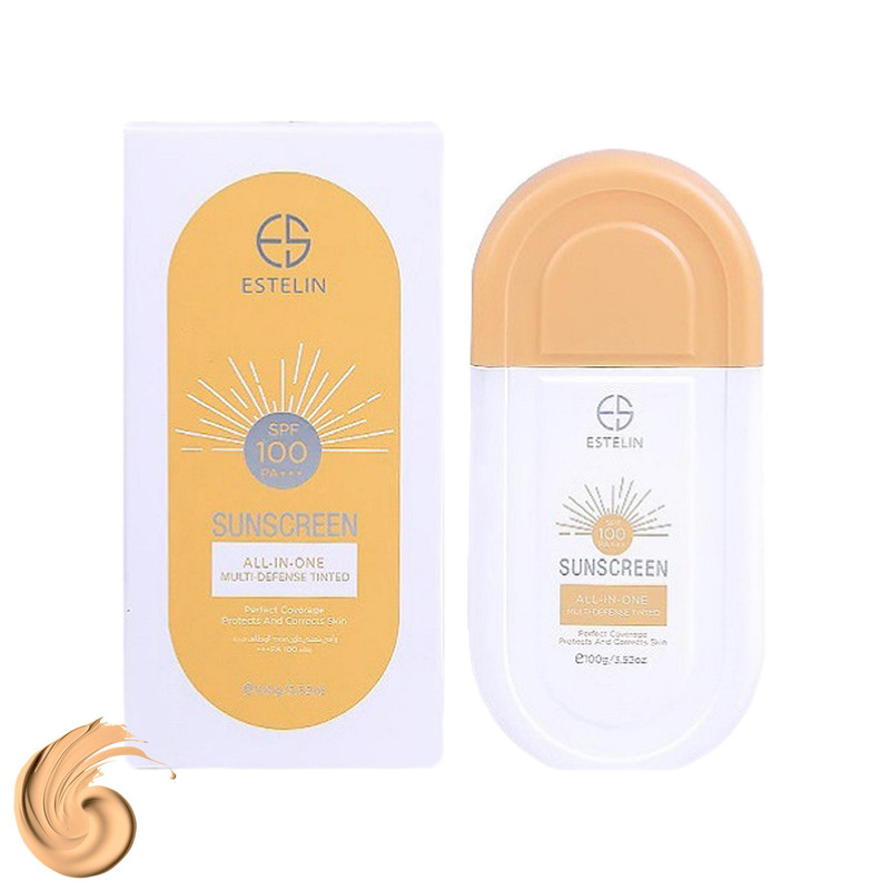 کرم ضد آفتاب رنگی استیلن، SPF 100، مدل All-In-One، مناسب انواع پوست با تنالیته متوسط و حجم  100 میلی‌لیتر،  ضدآب، محافظت‌کننده در برابر  اشعه‌های UVA و UVB و مرطوب‌کننده، PA+++، آبرسانی عمیق و طولانی‌مدت پوست، با ماندگاری 2 ساعته