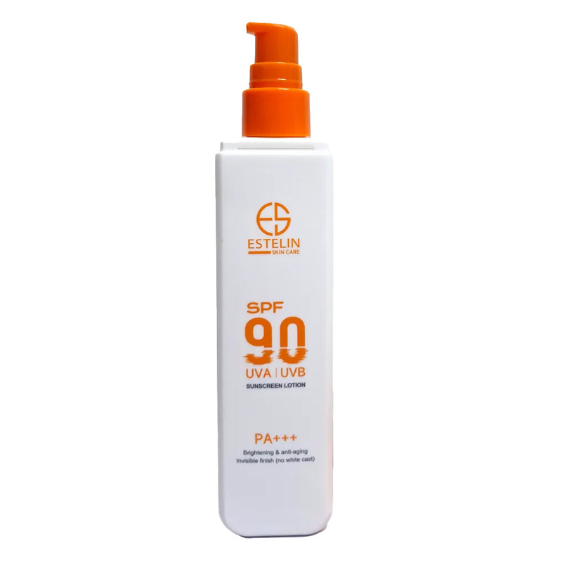 لوسیون ضد آفتاب بدون رنگ استیلن SPF 90 مدل Anti - Aging حاوی محافظ UVA ،UVB، مناسب برای انواع پوست حجم 120 میلی‌لیتر